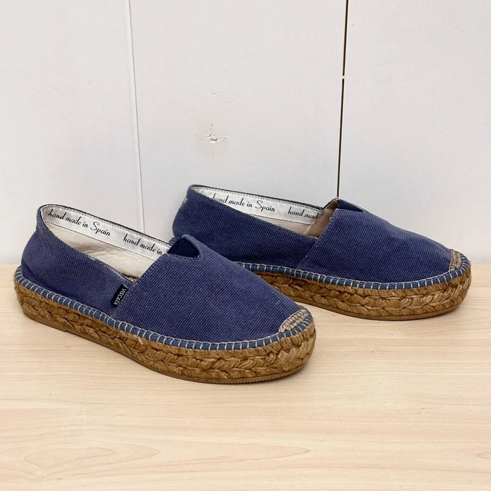 Viscata Barceloneta Canvas Espadrille Flats In Blue Size 7